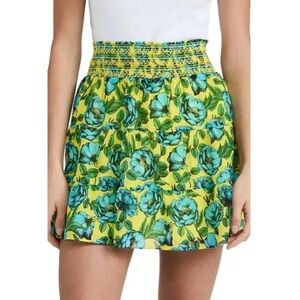 Alice + Olivia Aisha Gatherer Tiered Floral Mini Skirt